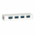 Swe-Tech 3C USB 3.2 Gen 1x1 Super Speed 4 Port Hub, 5 Gbps, White, Self Powered FWT41U3-32004